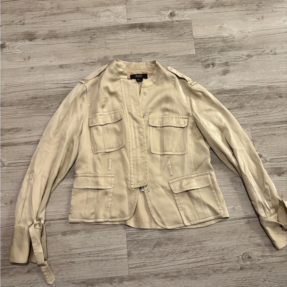 Tan Utility Jacket with Tailored Fit